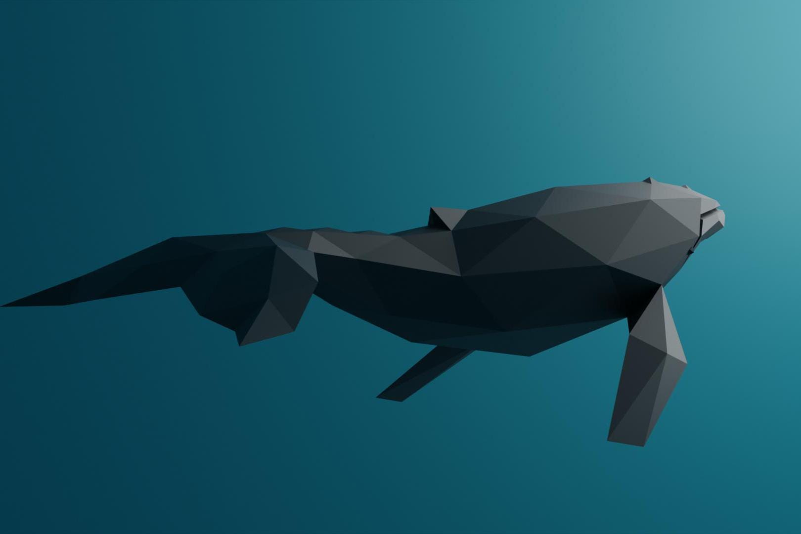 Whale Papercraft Low Poly Origami Digital PDF SVG Template