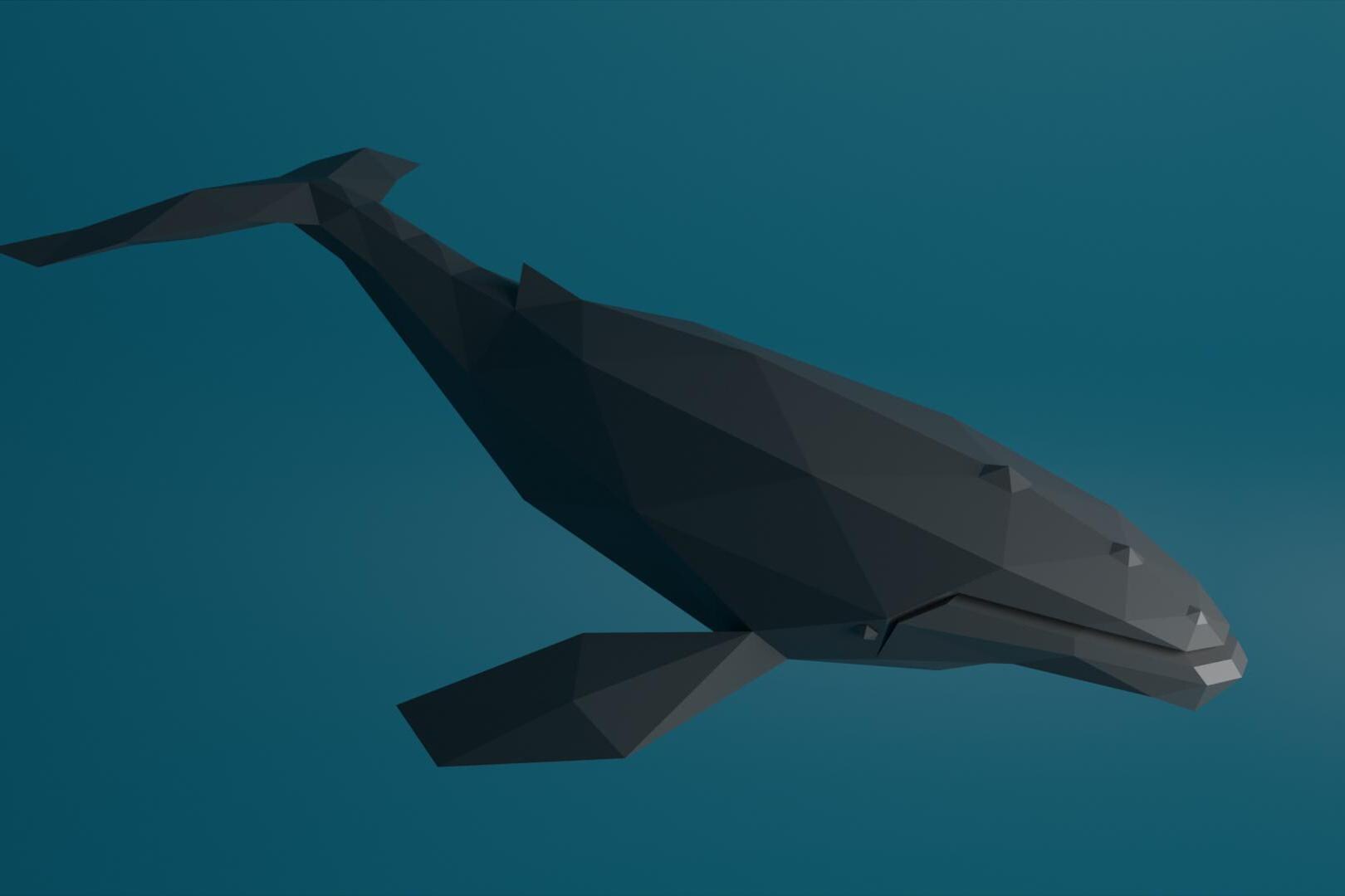 Whale Papercraft Low Poly Origami Digital PDF SVG Template