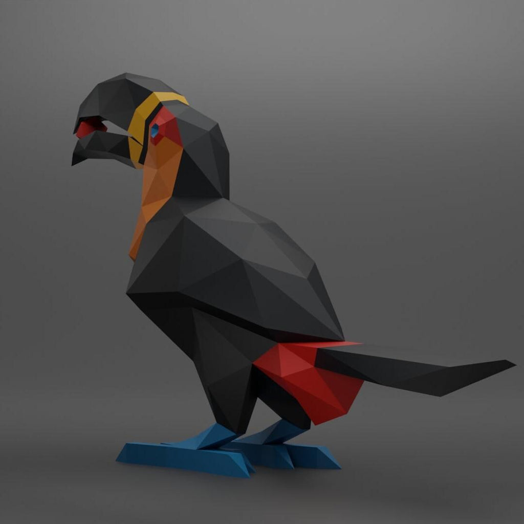Toucan Tropical Bird Papercraft Low Poly Origami Digital PDF Template