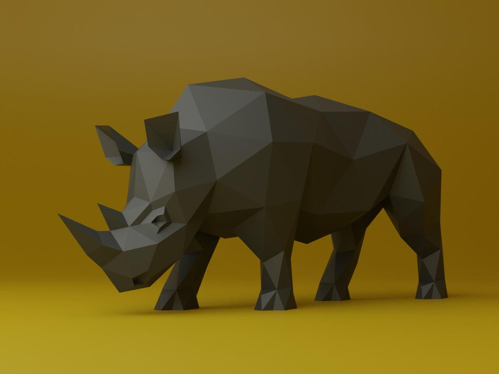Rhino Papercraft Low Poly Origami Digital PDF Template