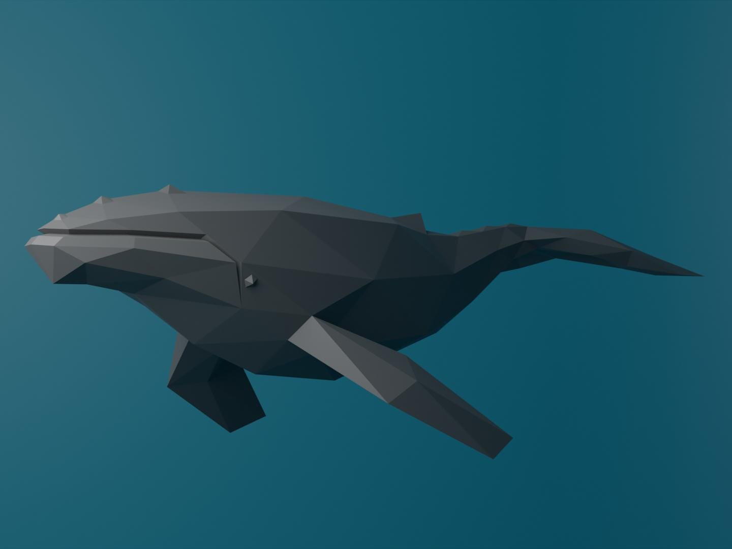 Whale Papercraft Low Poly Origami Digital PDF SVG Template