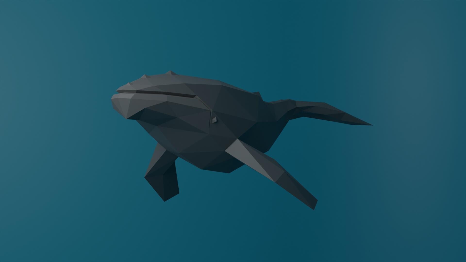 Whale Papercraft Low Poly Origami Digital PDF Template