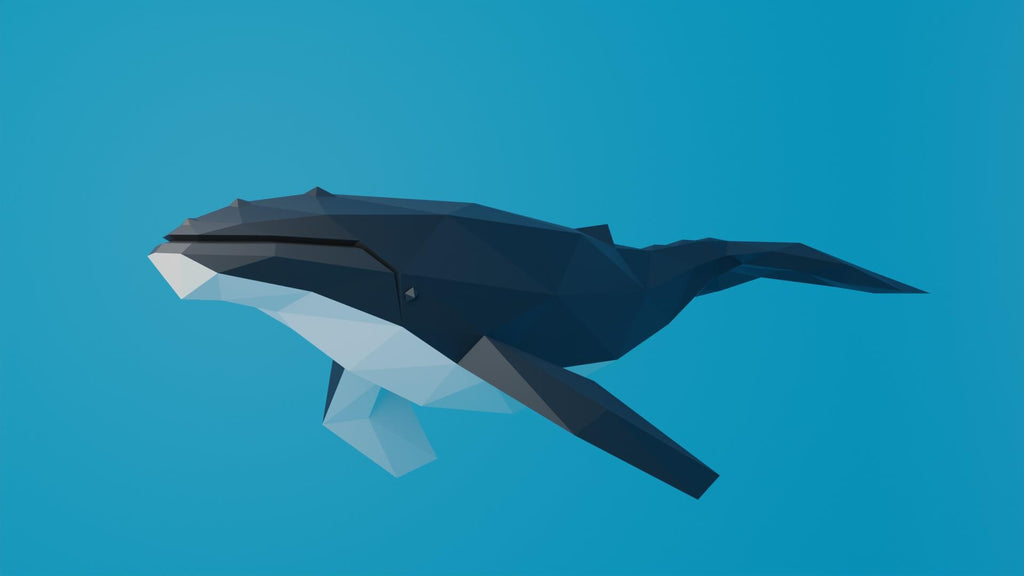 Whale Humpback Papercraft Low Poly Origami Digital PDF Template