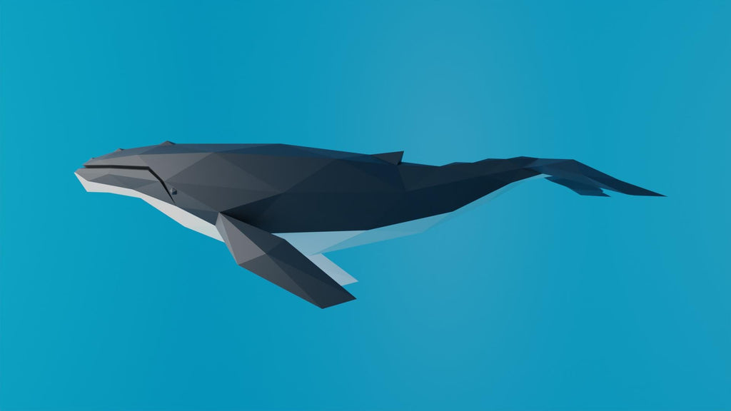 Whale Humpback Papercraft Low Poly Origami Digital PDF Template