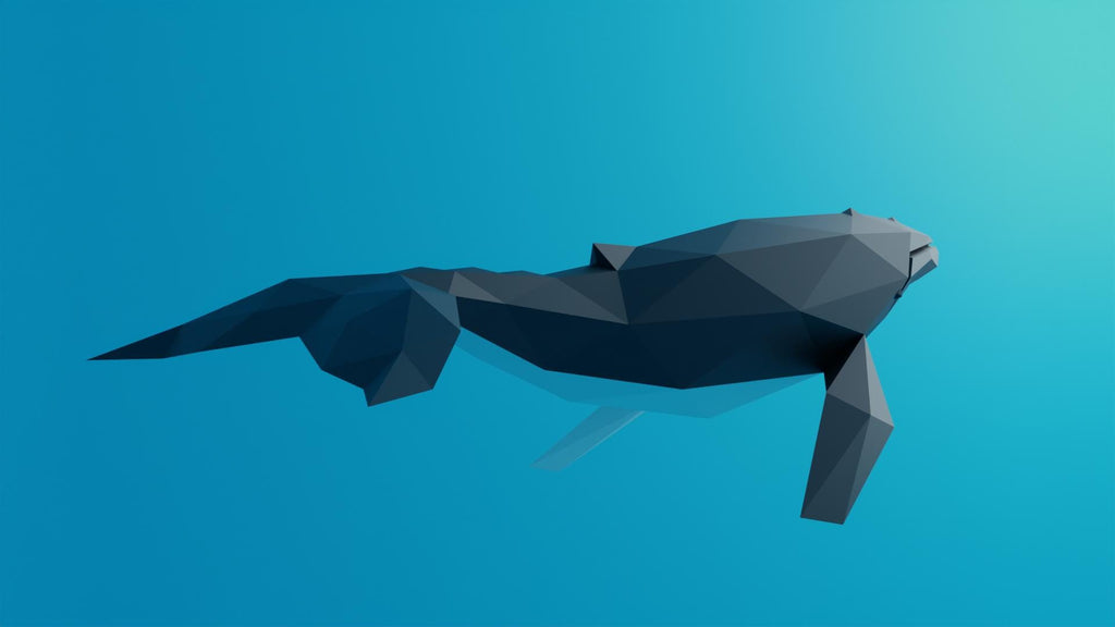 Whale Humpback Papercraft Low Poly Origami Digital PDF Template