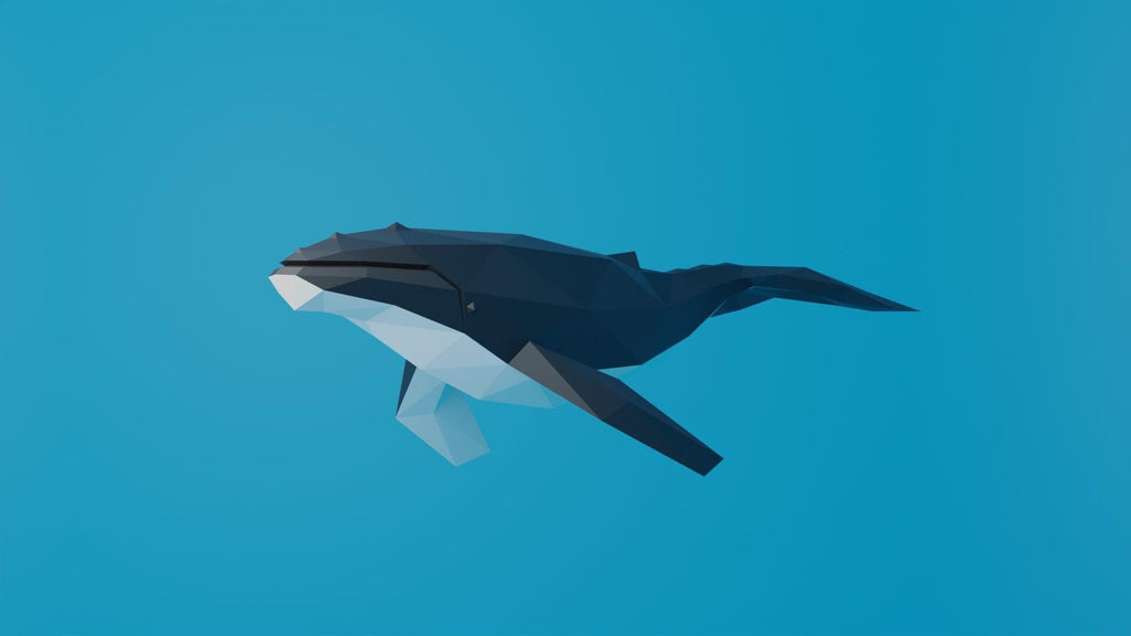 Whale Humpback Papercraft Low Poly Origami Digital PDF Template