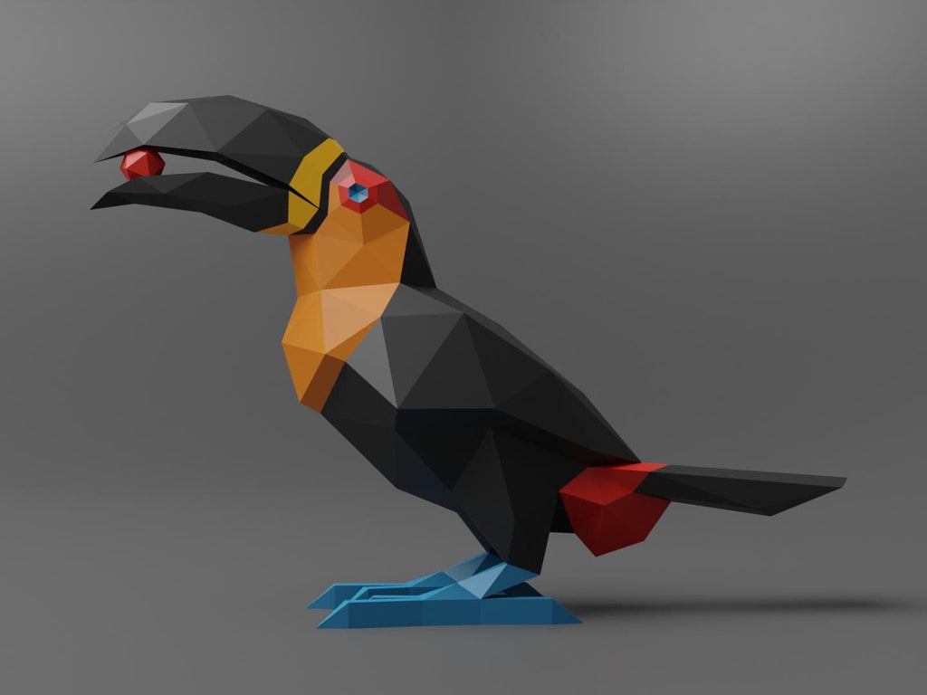 Toucan Duo Papercraft Low Poly Origami Digital PDF Template